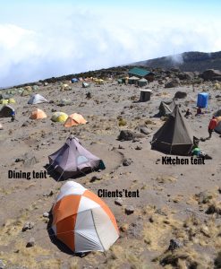 SENE tents on Kilimanjaro